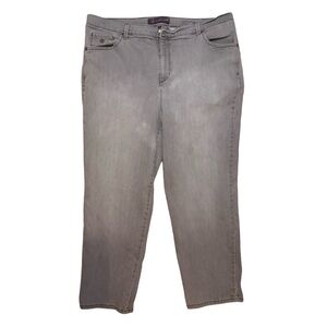 Gloria Vanderbilt Women’s Amanda Jeans Gray Plus Size 20W High-Rise Tapered Leg